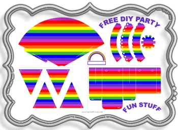 Printable Rainbow Decorations for Birthday Party Bundle