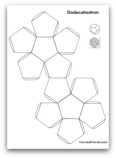 Printable dodecahedron template