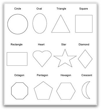 2D geometrické tvary k tisku